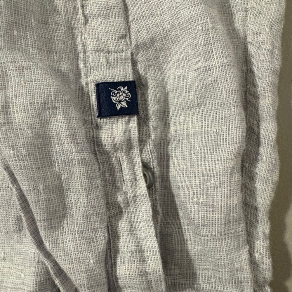 Stone Rose Mens Linen Blend Button Down Shirt Gray Size Small (2 )Long Sleeve - Picture 8 of 13